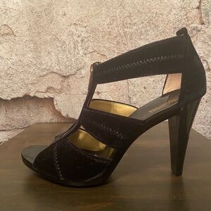 Michael Kors Black Velvet Strap Heels